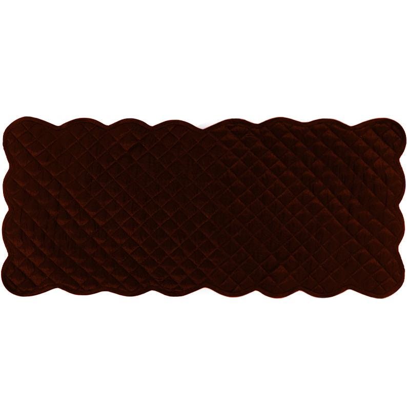 Dupioni silk brown farm house quilted Table Runner & Toppers scallop border reversible double layer by Home Heart Brands(made in INDIA)
