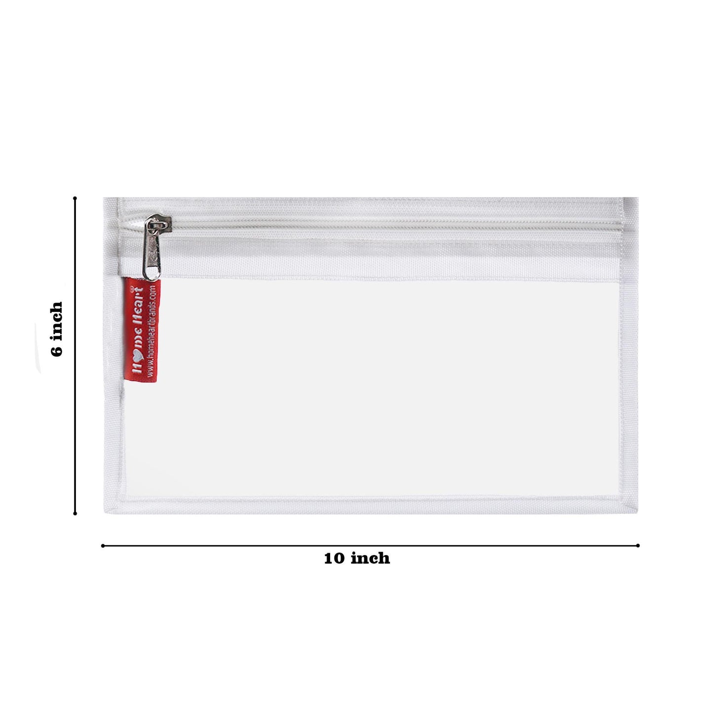 HOME HEART Brands multi-Purpose Water Resistant Clear Pvc Organizer Bag Pouch with YKK #5 Zipper Closure Small Size 6"x10"(Made in India)