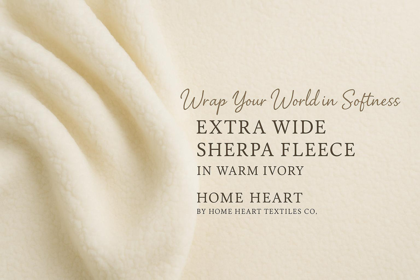 Fabric soft Ivory Plush Sherpa upholstery Plush Fabric choose your yard in cut collection 97 inch wide by HOME HEART Brands (Made in India)