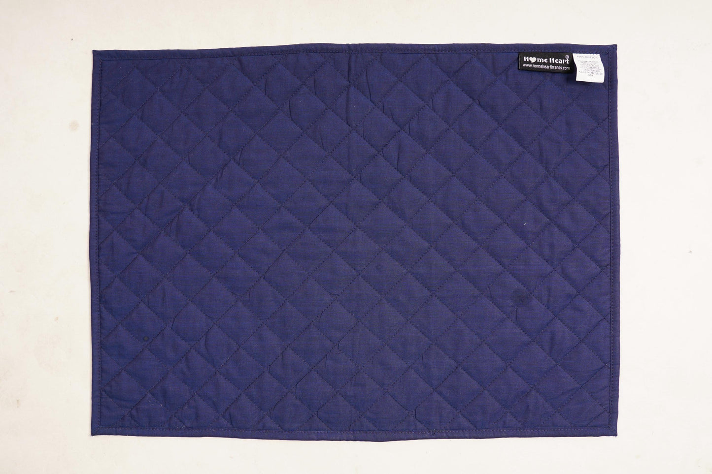 Quilted placemat table mat Navy blue 100% cotton chambray 14"X19" by HOME HEART Brands (made in INDIA)