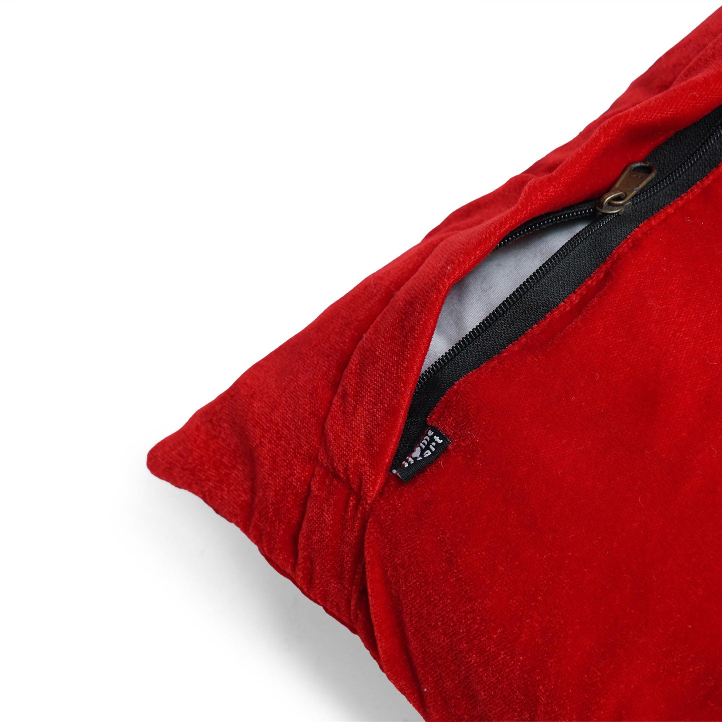 Cushion cover quilted Red premium micro velvet Throw Pillow, Zipper Closure, Accent Pillow Decorative pillow by HOME HEART Brands