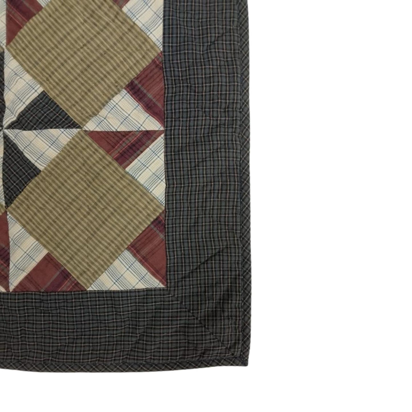 Hand made Hand quilted patchwork small block Quilt, Table Topper 19"x19" Pinwheel quilt by Home Heart brands (Made in India)