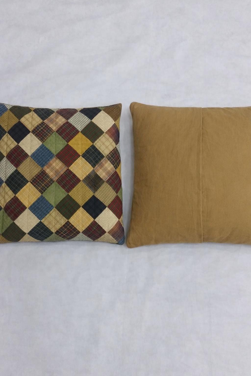 Pillow sham Quilted Vintage Country Check patchwork case ,Pillow Cover