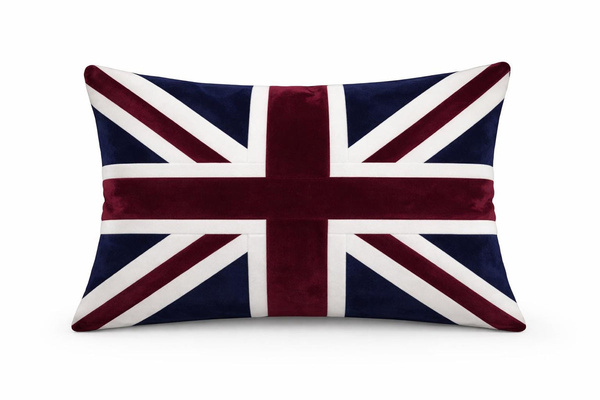 Velvet Union Jack pillow cover, cushion cover, three layered pillow not included micro velvet fabric by HOME HEART Brands(made in India)