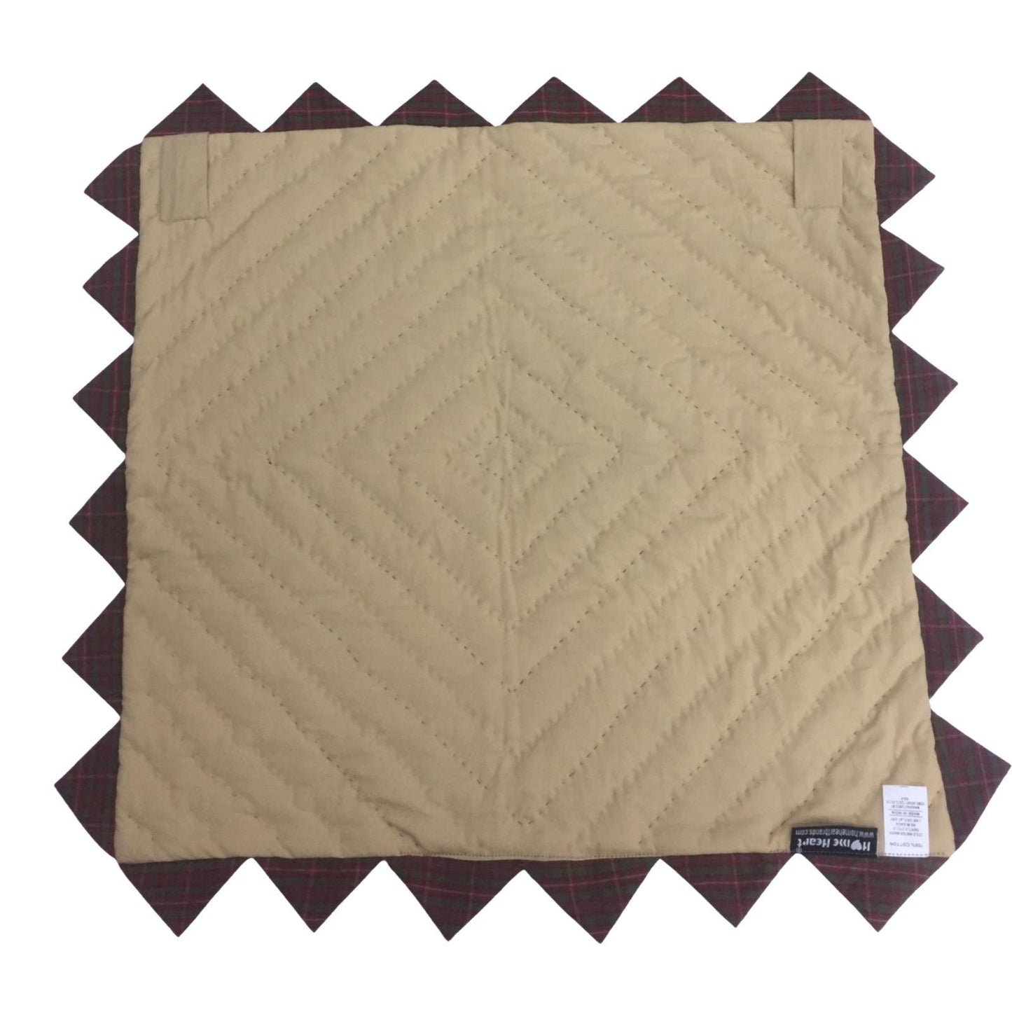 Hand made Hand quilted Throw Quilt, Table Topper sunrise autumn plaid calico zig zag quilt by Home Heart brands (Made in India)