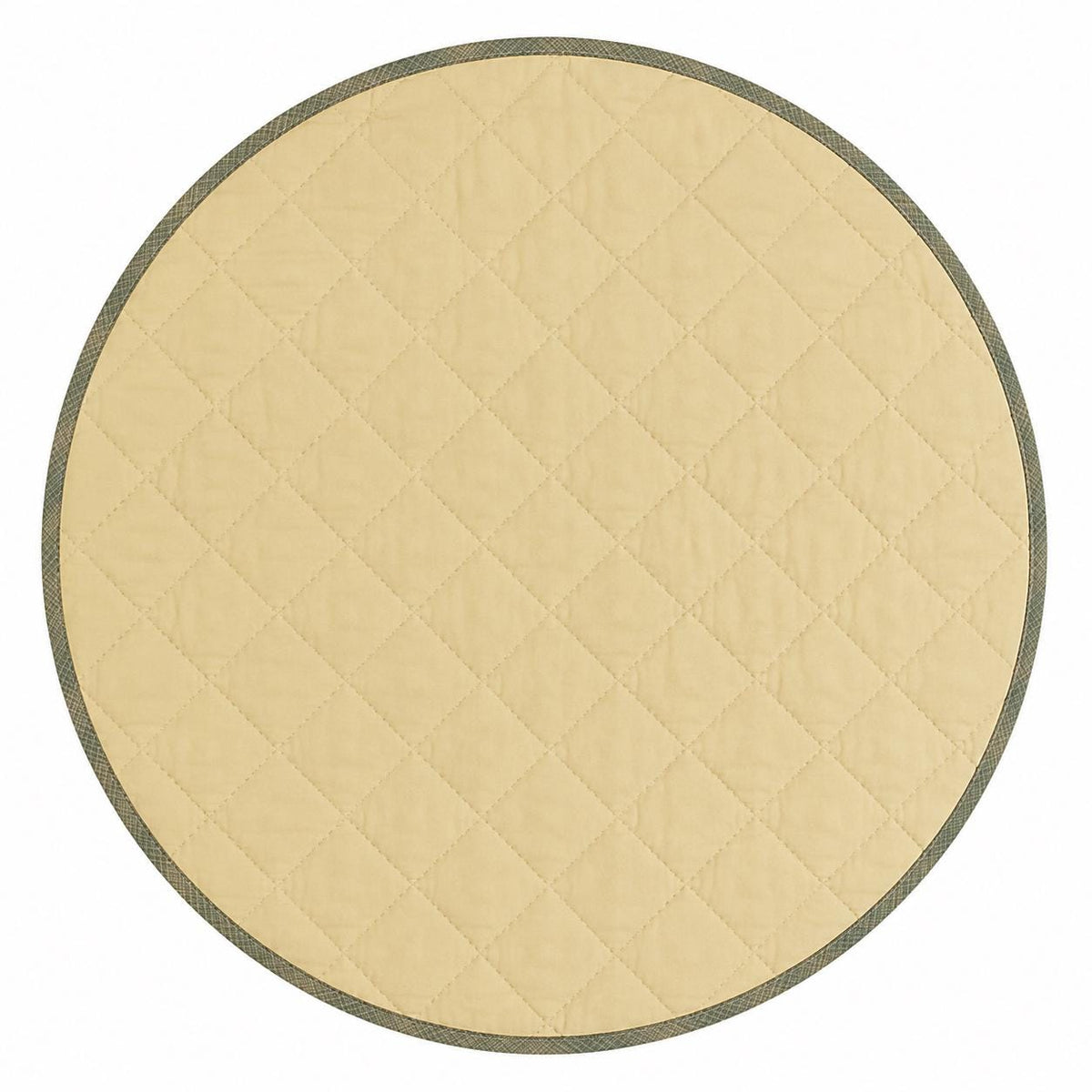 Primitive Flying Geese Green Plaid Round Table Topper, Tree Mat, Christmas Tree Skirt, Hand Quilted by Home Heart Brands (Made in India)
