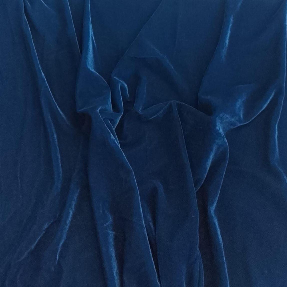 Royal Sapphire Blue Velvet Fabric by the Yard, Luxury Upholstery & Craft Velvet, 42" Wide, by HOME HEART Brands (Made in India)