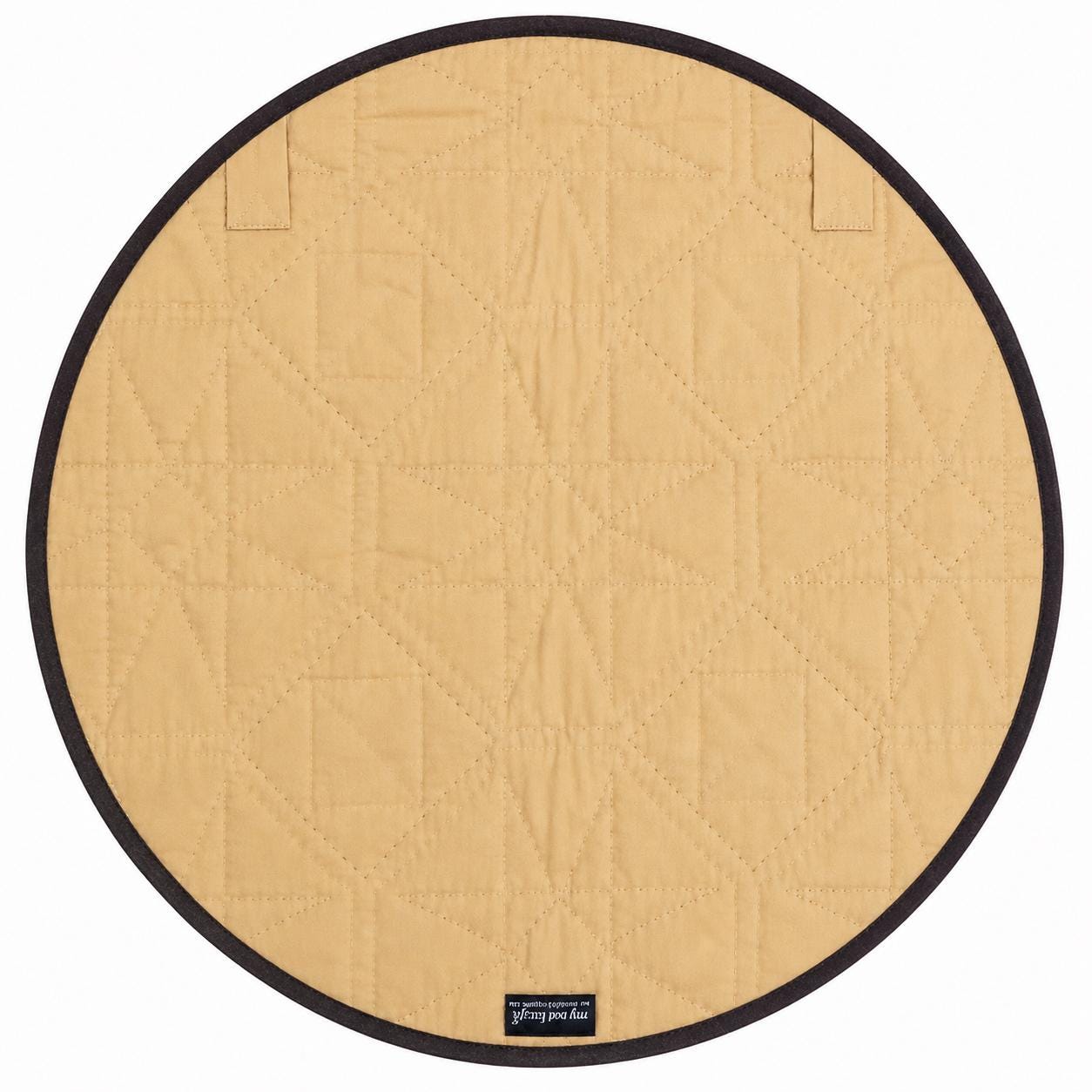 Primitive Patchwork Star Quilted Round Table Topper, Tree Mat, Wall Hanging, Farmhouse Geometric Decor by Home Heart Brands (Made in India)
