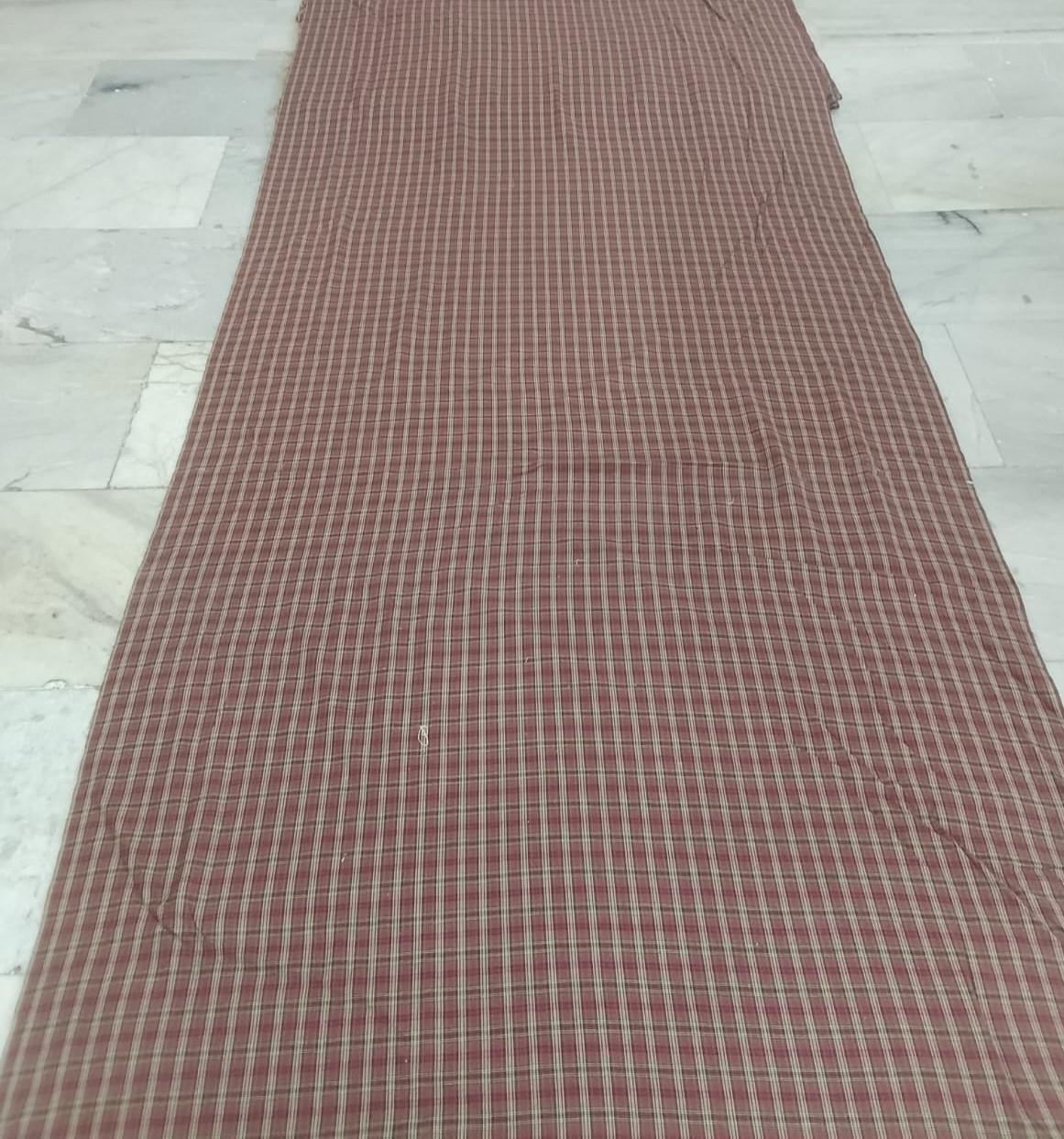 Cranberry Country Plaid Cotton Fabric 42" Wide Rustic Red Plaid Fabric by the Yard, Homespun Material by HOME HEART BRANDS (Made in India)