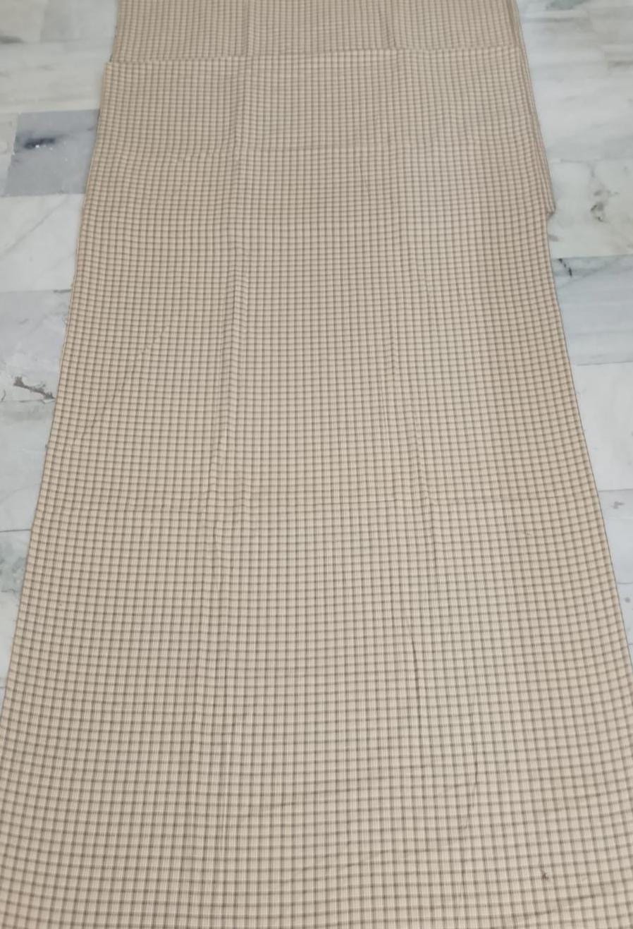 Primitive Tan Windowpane Plaid Cotton Fabric by the Yard, 42" Wide Country Fabric, Rustic Homespun Material by HOME HEART (Made in India)