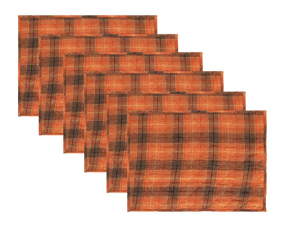 Quilted PLACEMAT Autumn color Country Plaid 14"X19" by HOME HEART Brands/Table mat(5933)