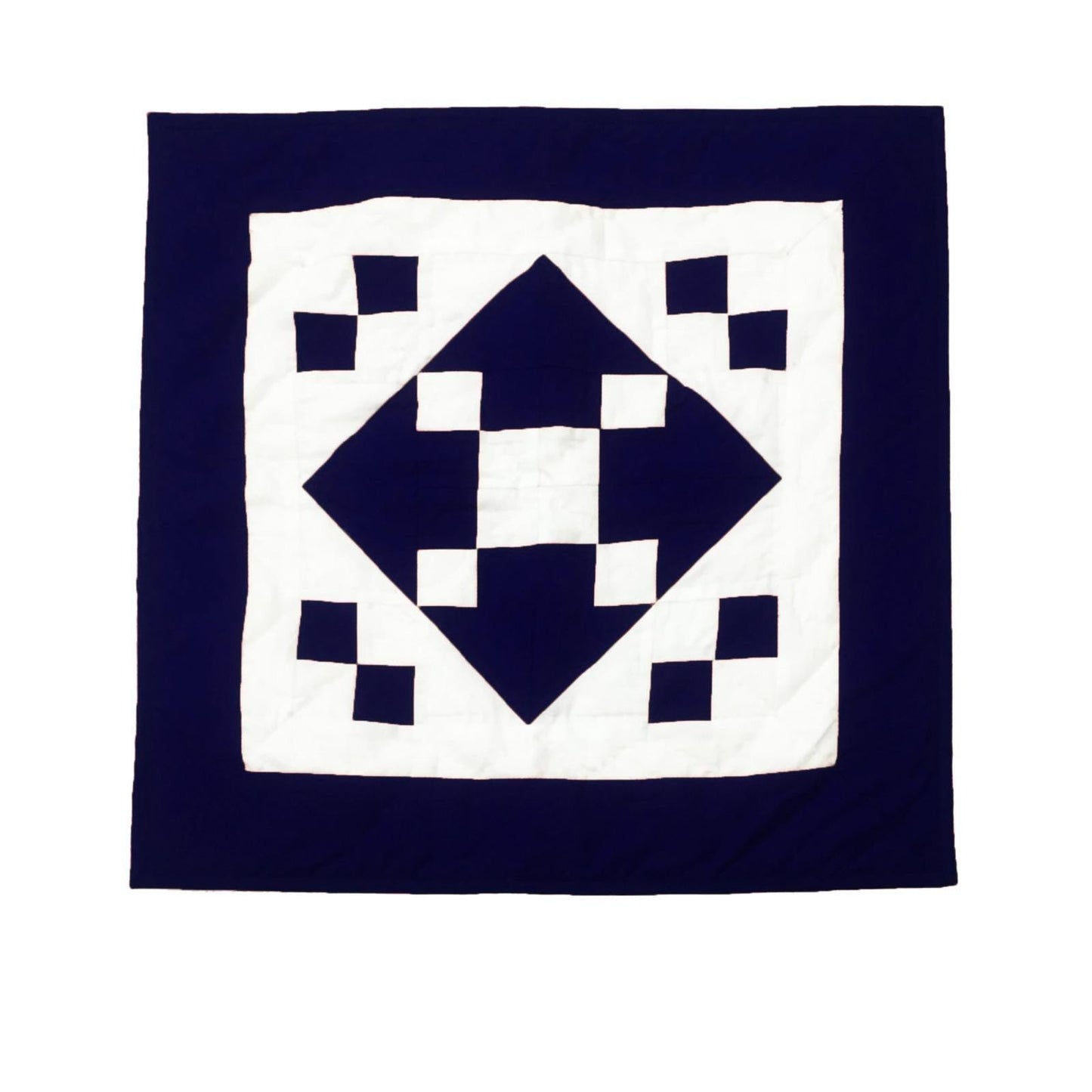 Wall hanging hand made hand quilted quilt, Throws, Table topper, Baby Quilt  Navy blue Diamond square cotton quality by HOME HEART Brands