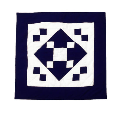 Wall hanging hand made hand quilted quilt, Throws, Table topper, Baby Quilt  Navy blue Diamond square cotton quality by HOME HEART Brands