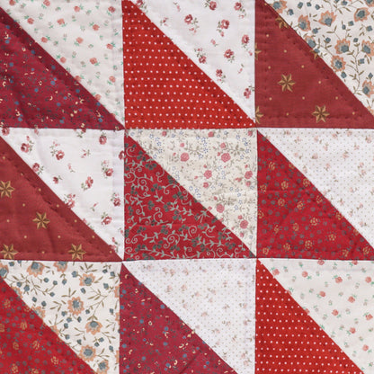 Hand Quilted table topper, square mat runner, patchwork , small quilt, Calico floral prints sew pocket by HOME HEART Brands(Made in India)