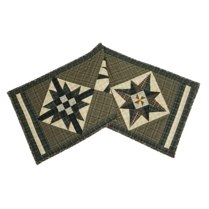 Table runner hand quilted, Table Toppers Star of Star plaid Patchwork Table runner Country Style  by HOME HEART Brands(made in INDIA)