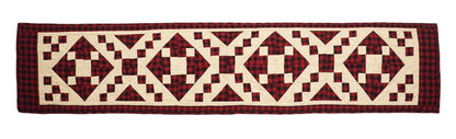 Quilted Table Runner & Toppers patchwork red diamond square cotton plaid fabric heirloom quality by HOME HEART Brands(Made in India)
