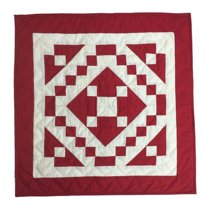 Wall hanging Hand made hand quilted quilt, Throws, Table topper, Baby Quilt  Red Diamond square cotton Heirloom Quality by HOME HEART Brands