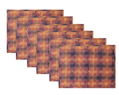 Quilted PLACEMAT Country fall colorful Plaid 14"X19" by HOME HEART Brands/Table mat(5926)