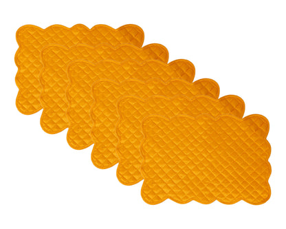 Quilted Table runner, Trivet, placemat  & Table toppers  duiponi Silk Autumn yellow color reversible by HOME HEART Brands(Made in India)