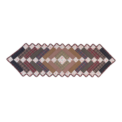 Quilted Table Runner & Toppers country patchwork Mix plaid, print cotton fabric Charming square by HOME HEART Brands (Made in India)
