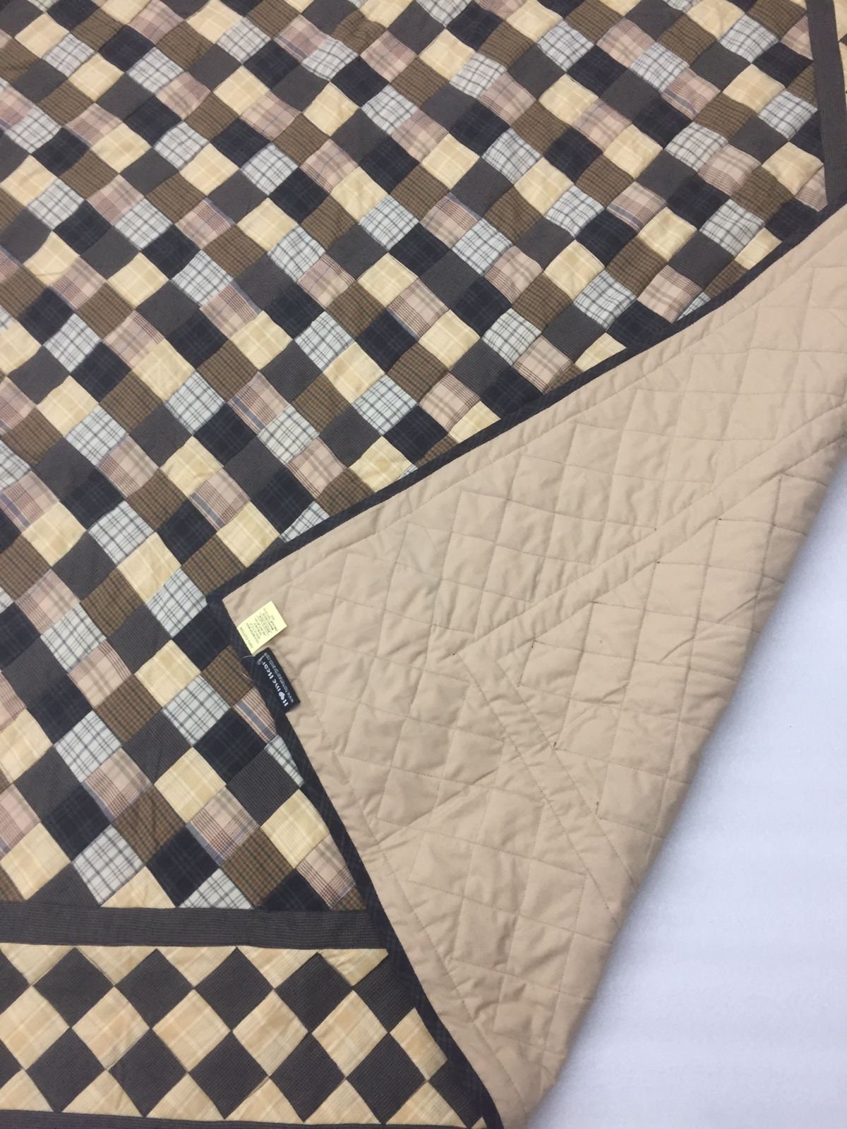 Quilted Table runners, Wallhanging & Table Toppers country Farm Mix plaid patchwork with sew pocket by Home Heart brands (Made in India)