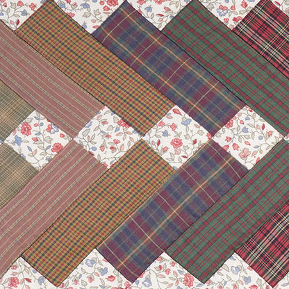 Quilted Table Runner & Toppers country patchwork Mix plaid, print cotton fabric Charming square by HOME HEART Brands (Made in India)