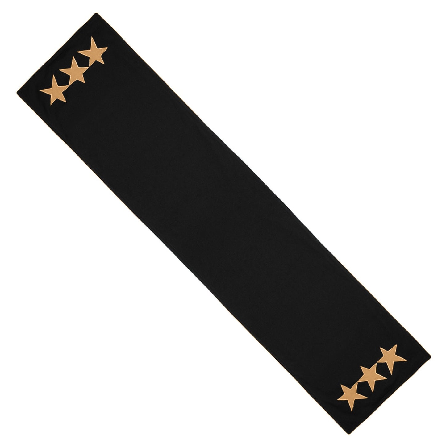 Cotton table runner & Toppers Premium tapestry cotton fabric black with beige star applique embroidered by Home Heart Brands(Made in India)