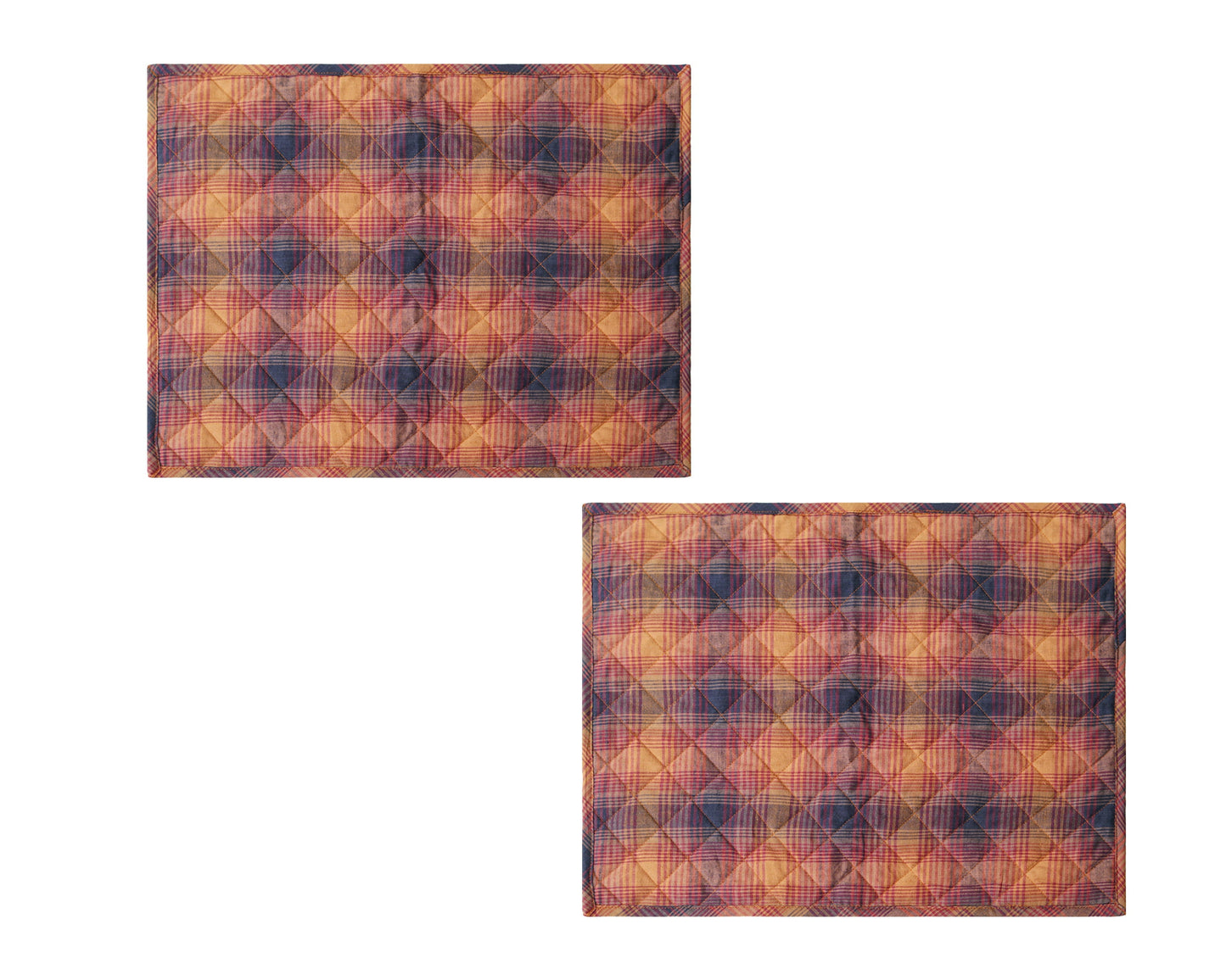 Quilted PLACEMAT Country fall colorful Plaid 14"X19" by HOME HEART Brands/Table mat(5926)
