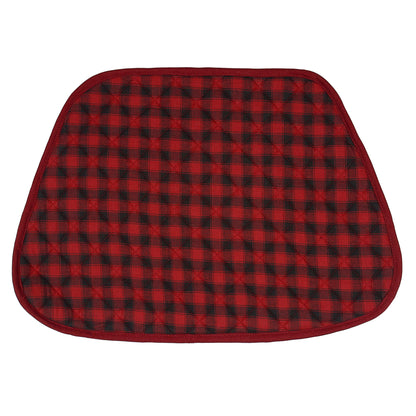 Wedge quilted placemat ,Trivet, pot holder, table mat Farm house Buffalo plaid cotton dark red black reversible by HOME HEART Brands(India)