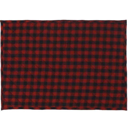 Quilted PLACEMAT Black/red buffalo Country Plaid Country Plaid 14"X19" by HOME HEART Brands/Tablemat