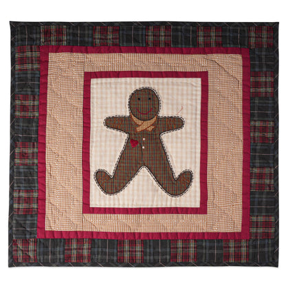Hand made Hand quilted Throw Quilt, Table Topper 20"x20" ginger man quilt by Home Heart brands (Made in India)