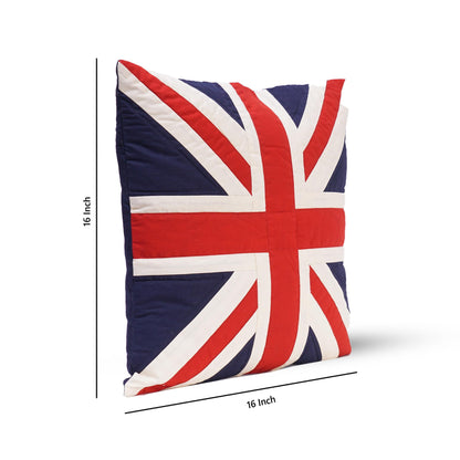 Quilted patchwork Union Jack pillow cover, cushion cover, not include pillow insert Calico cotton fabric by HOME HEART Brands(made in India)