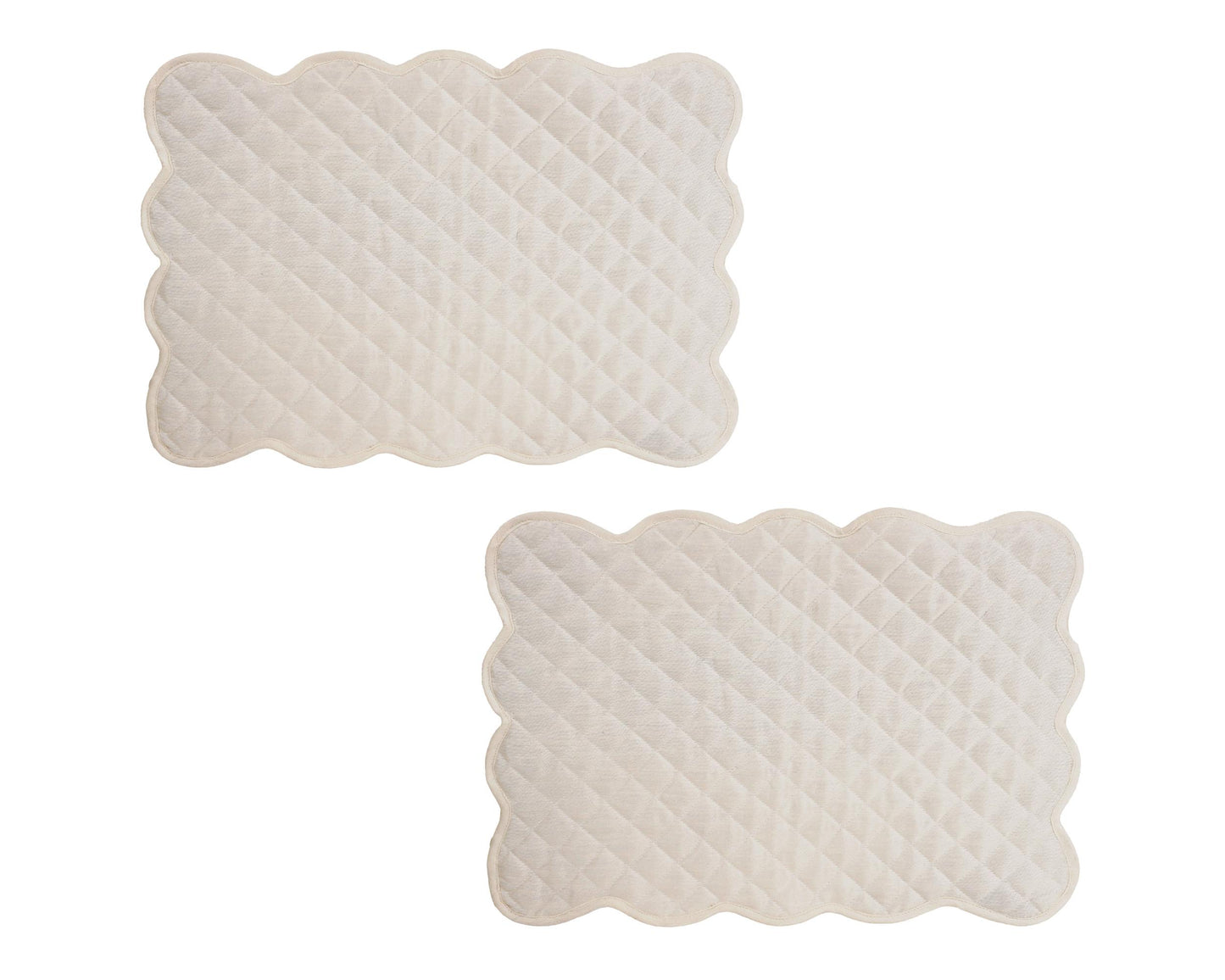 Dupioni Silk offwhite reversible Quilted Table runner, Trivet, placemat  & Table toppers design by HOME HEART Brands
