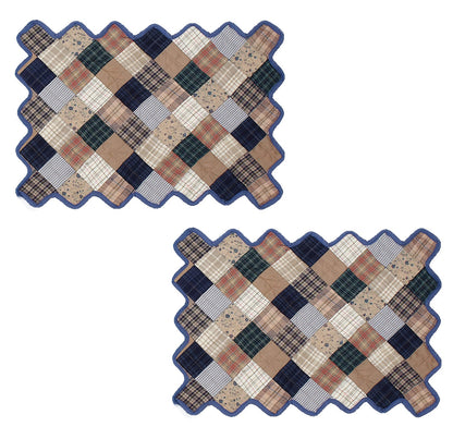 Quilted placemat table mat Patchwork 14"X19" Country Fashion summer mix  by HOME HEART Brands (made in INDIA)