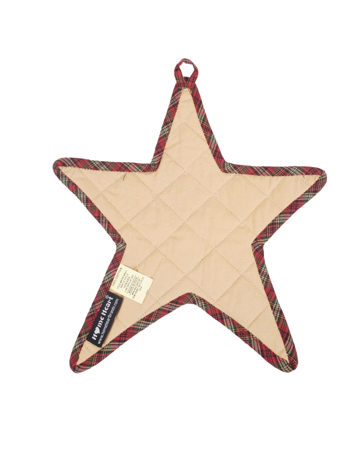 Quilted Trivet/Pot Holder/Table topper/ Christmas mix plaid print American star 10"x10" Patchwork by HOME HEART Brands ( Made in India)