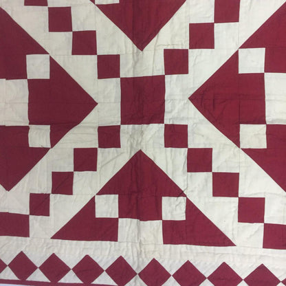 Wall hanging Hand made hand quilted quilt, Throw, Table topper Red Diamond chain square 100% Cotton Heirloom Quality by HOME HEART Brands