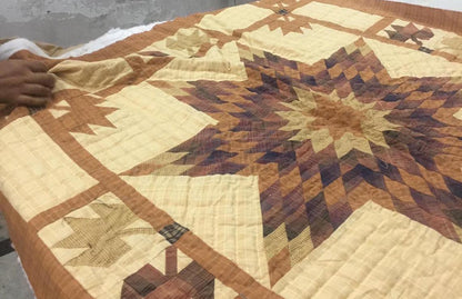 Wall hanging country quilt,Throws,Table topper Hand quilted quilt Autumn splendor 44"x44" Cotton Heirloom Quality by HOME HEART Brands