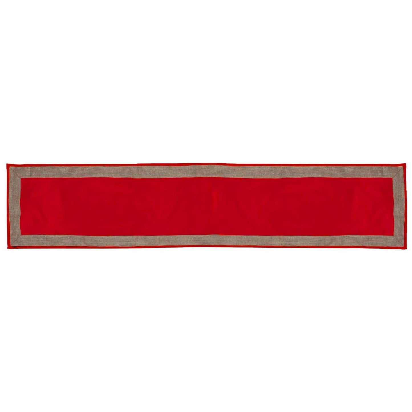 Velvet Table Runner & Toppers Premium  red with ivory lurex jute border double layer by Home Heart Brands(made in INDIA)