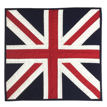 Hand made Hand quilted Wallhanging Quilt, small quilt, placemat 20"x20" Union jack flag calico fabric by Home Heart brands (Made in India)