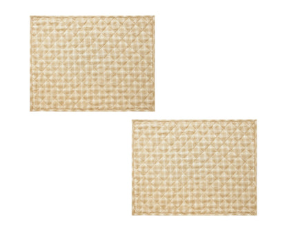 Quilted PLACEMAT holiday beige Country Plaid 14"X19" by HOME HEART Brands/Table mat(5942)