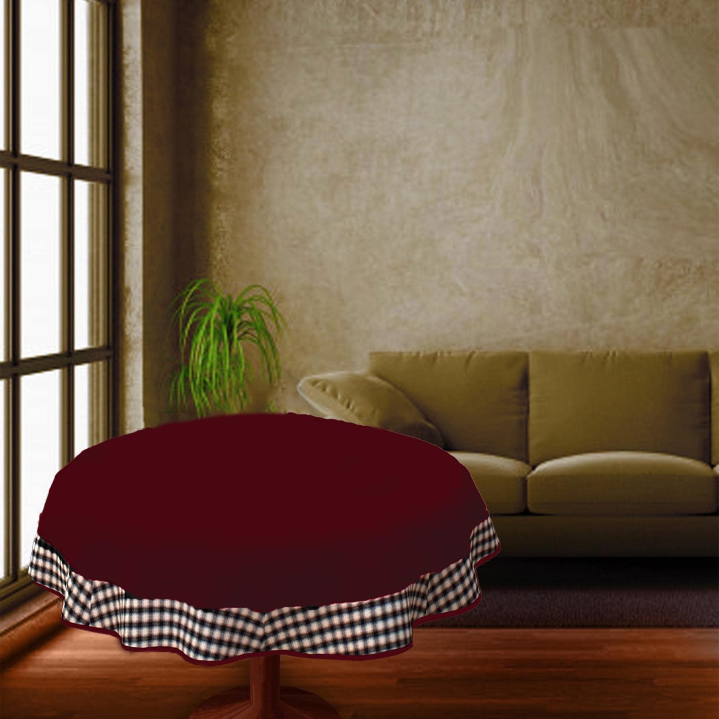 Christmas tree Mat, tabletop mat,dining Table cover Burgundy 10oz(310 gsm) cotton duck fabric Washable Made in India by Home Heart Brands