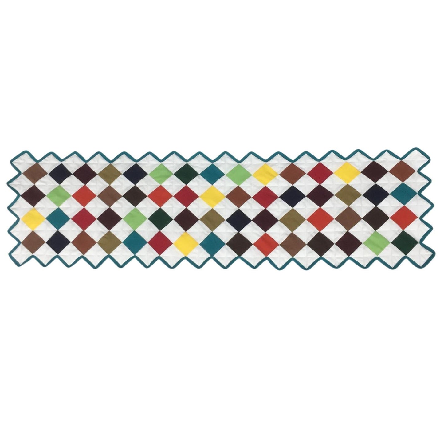 Hello spring solid color quilted table runner, throw patchwork Table Topper Calico Country cotton fabric by HOME HEART Brands(made in INDIA)