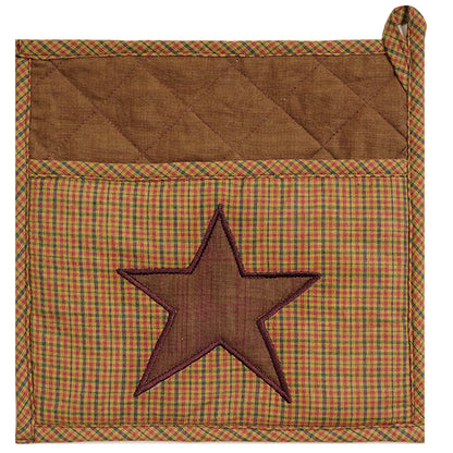 Quilted Potholders /quilted country potholders/ Table topper/ handmade embroidered star primitive 9"x9" by HOME HEART Brands( Made in India)