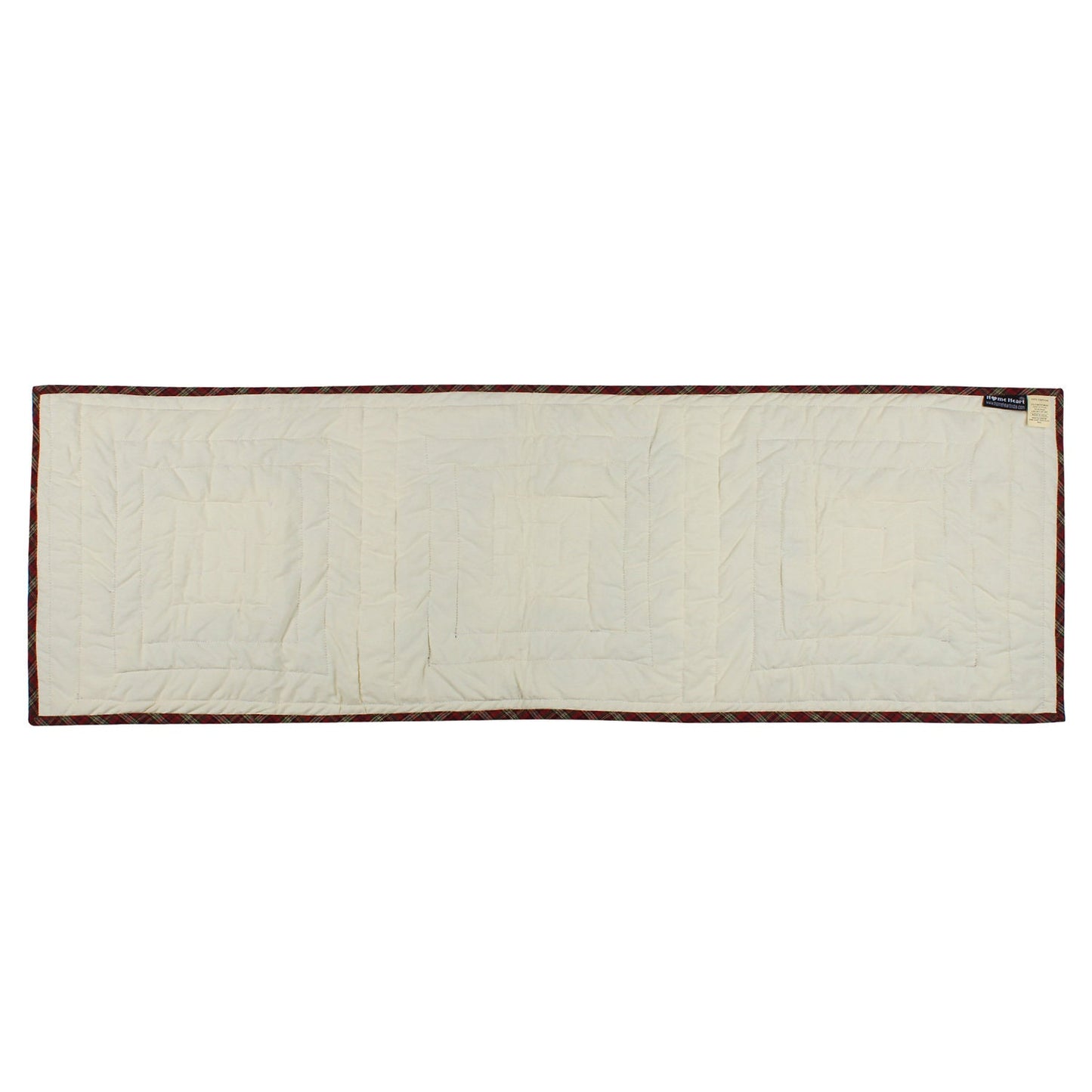Quilted Table Runner & Toppers patchwork Boston common country fashion mix plaid and off white by HOME HEART Brands(Made in India)