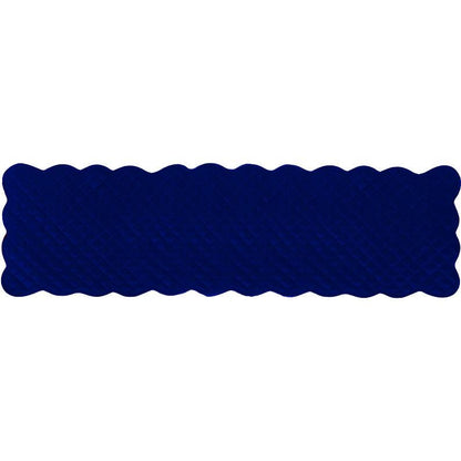 Dupioni silk royal blue quilted Table Runner & Toppers scallop border reversible double layer by Home Heart Brands(made in INDIA)