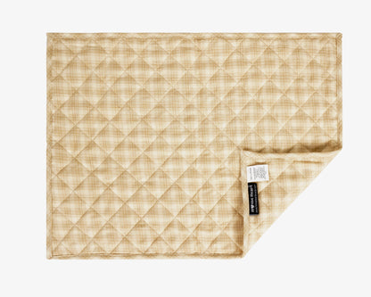 Quilted PLACEMAT holiday beige Country Plaid 14"X19" by HOME HEART Brands/Table mat(5942)