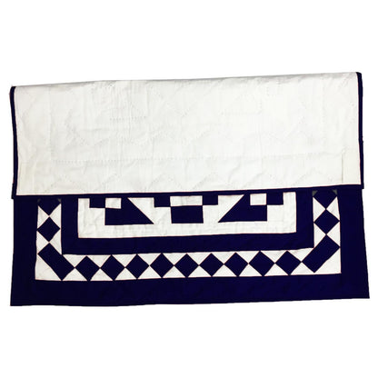 Wall hanging hand made hand quilted quilt, Throws, Table topper, Baby Quilt  Navy blue Diamond square cotton quality by HOME HEART Brands