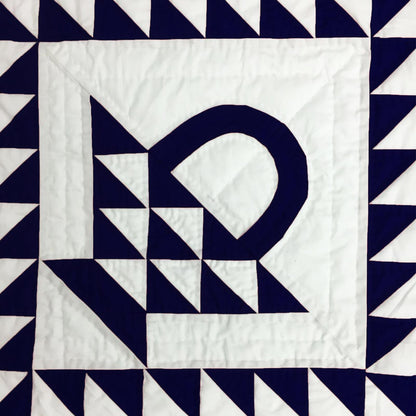 Wall hanging quilt, Small quilt, Throws, Table Toppers , Baby Quilt, calico Basket Navy blue /Off White Cotton fabric by HOME HEART Brands
