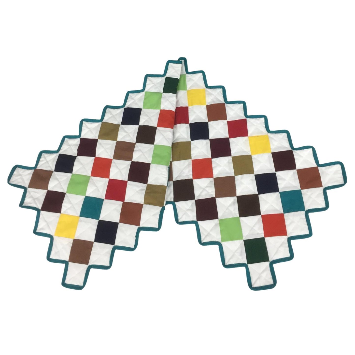 Hello spring solid color quilted table runner, throw patchwork Table Topper Calico Country cotton fabric by HOME HEART Brands(made in INDIA)