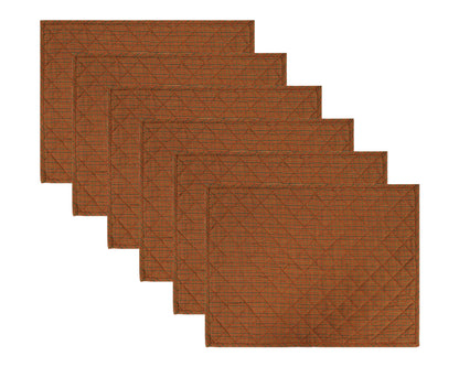 Quilted PLACEMAT Country Cabin brown Plaid 14"X19" by HOME HEART Brands/Table mat(5924)